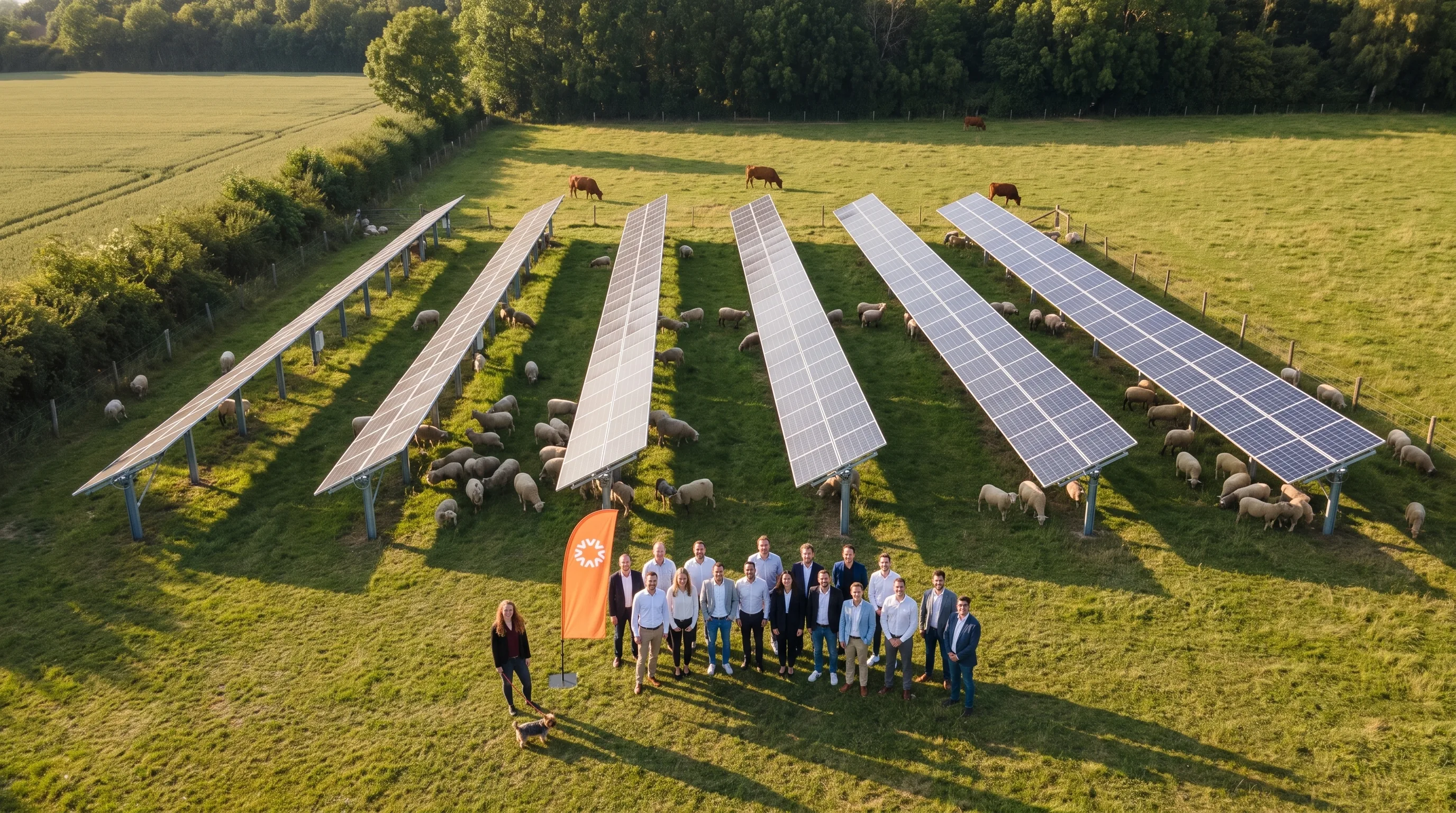 Ossler Solar Team vor einer Agri-PV Anlage